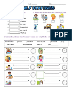 Daily Routine Worksheet