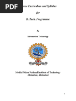 MNNIT Allahabad B.Tech (Information Technology) Syllabus