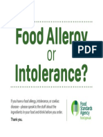 Allergen and Intolerance Sign (Colour)