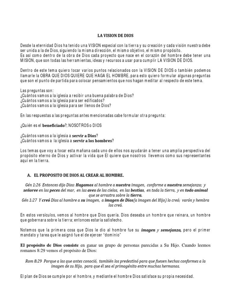 La Vision De Dios Pdf Dios Cristo Título