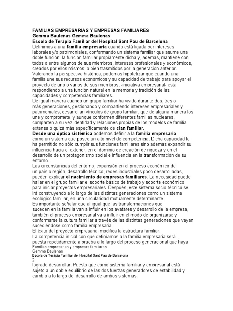 Familias Empresarias: Dinámicas y Retos | PDF | Business | Familia