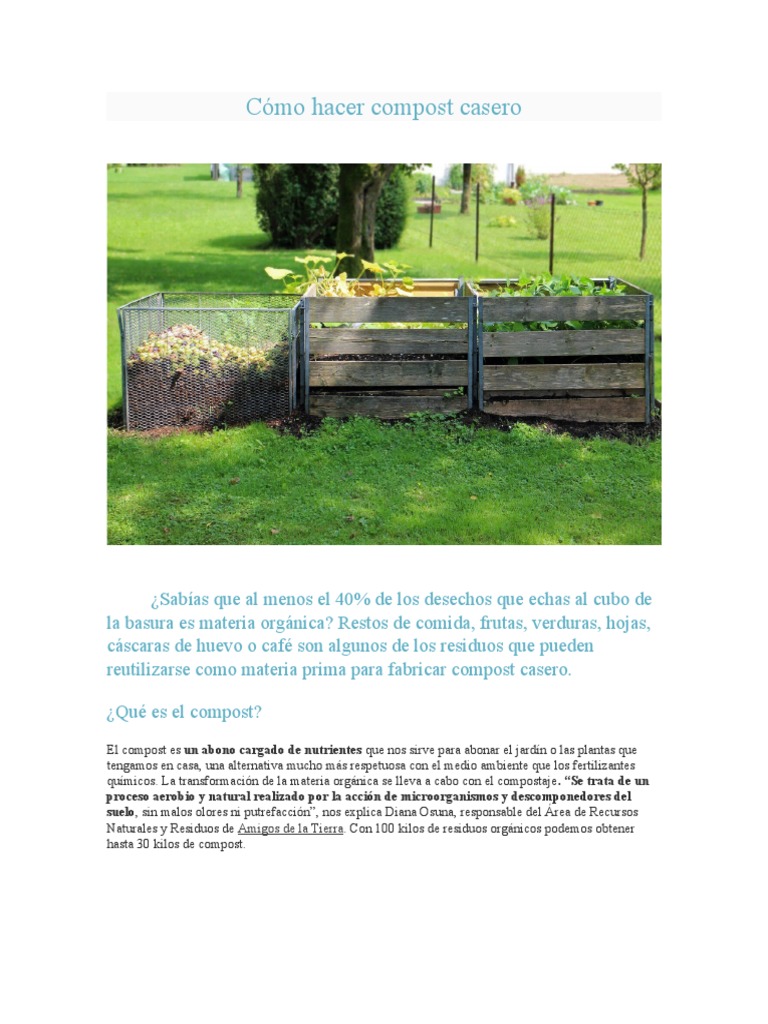 Cómo Hacer Compost Casero | PDF