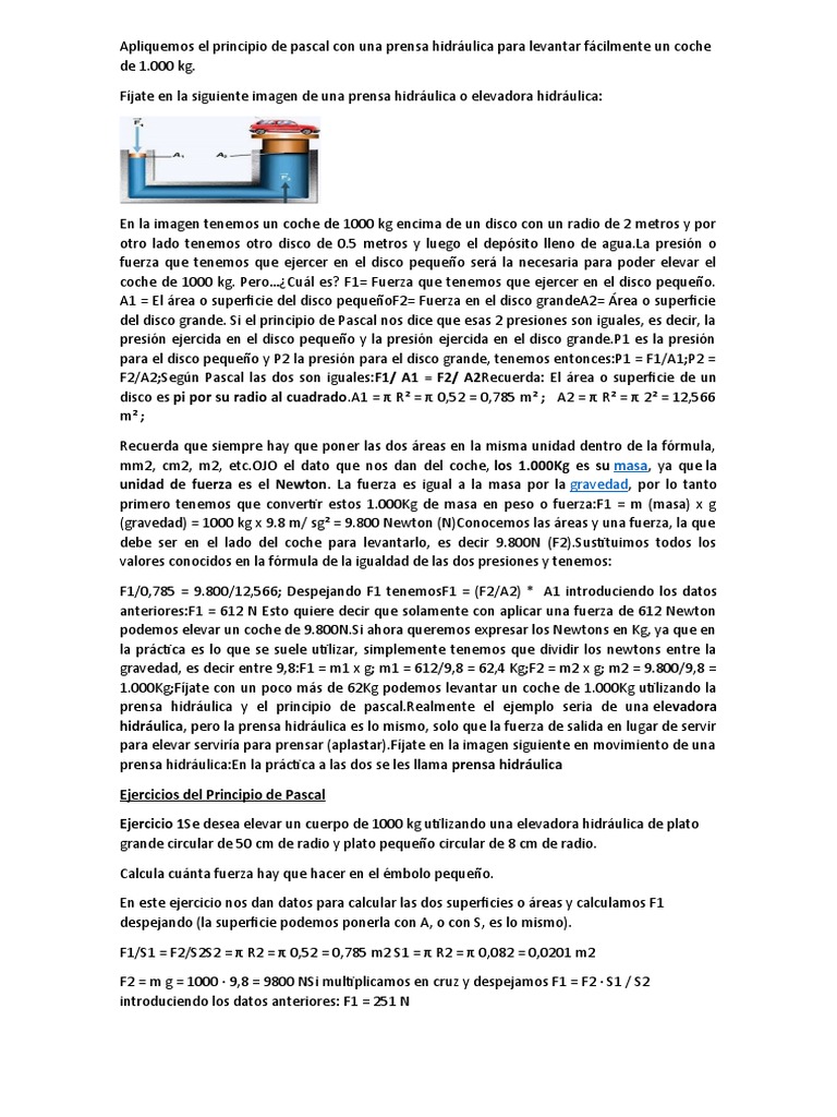 Apliquemos El Principio de Pascal Con Una Prensa Hidráulica para ...