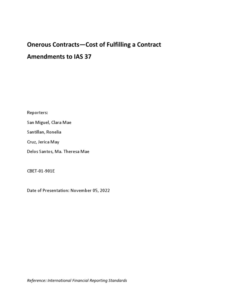 Ias 37 onerous contract pdf international financial reporting