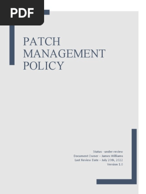 patch management policy
