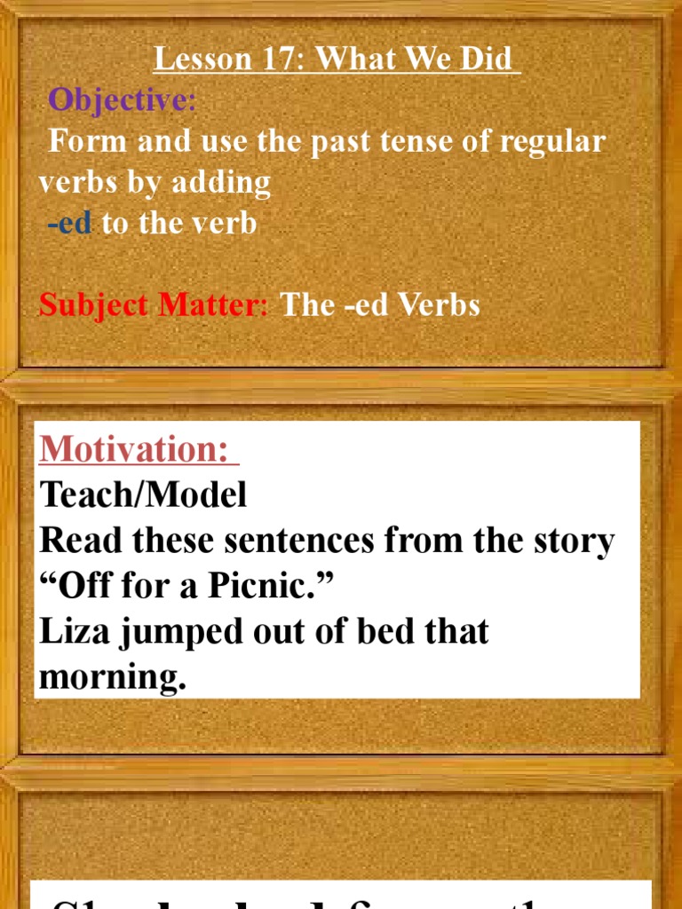 English Unit 2 Lesson 17 | PDF | Verb | Grammatical Tense
