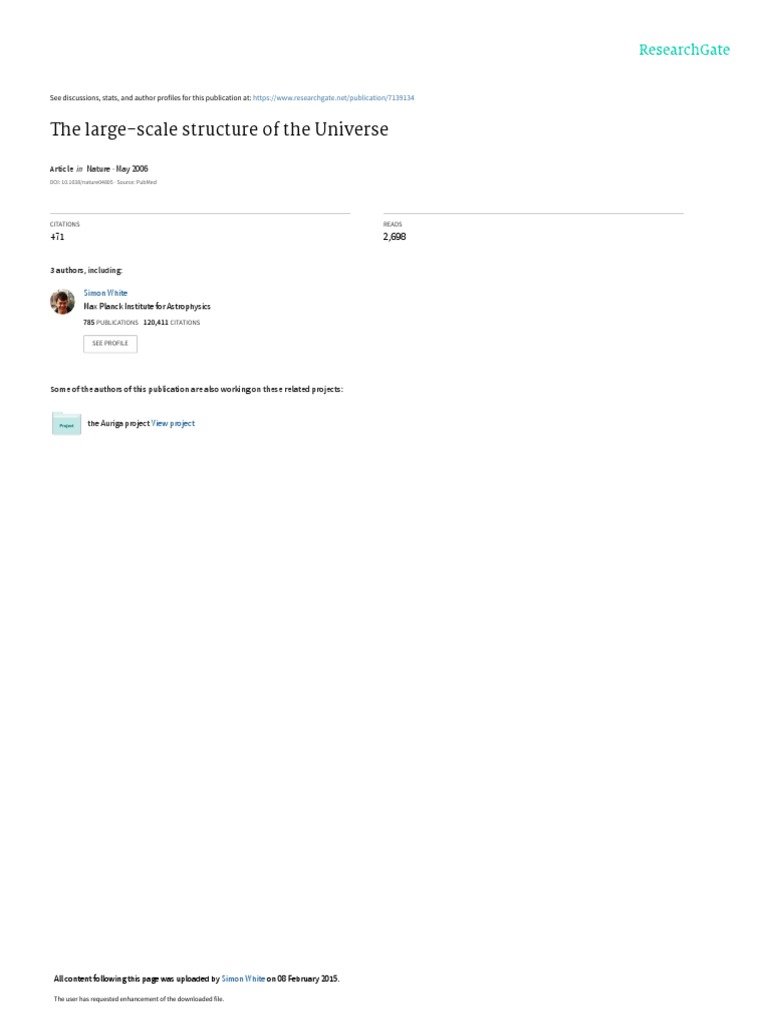 The Large Scale Structure Of The Universe Pdf Dark Matter Universe