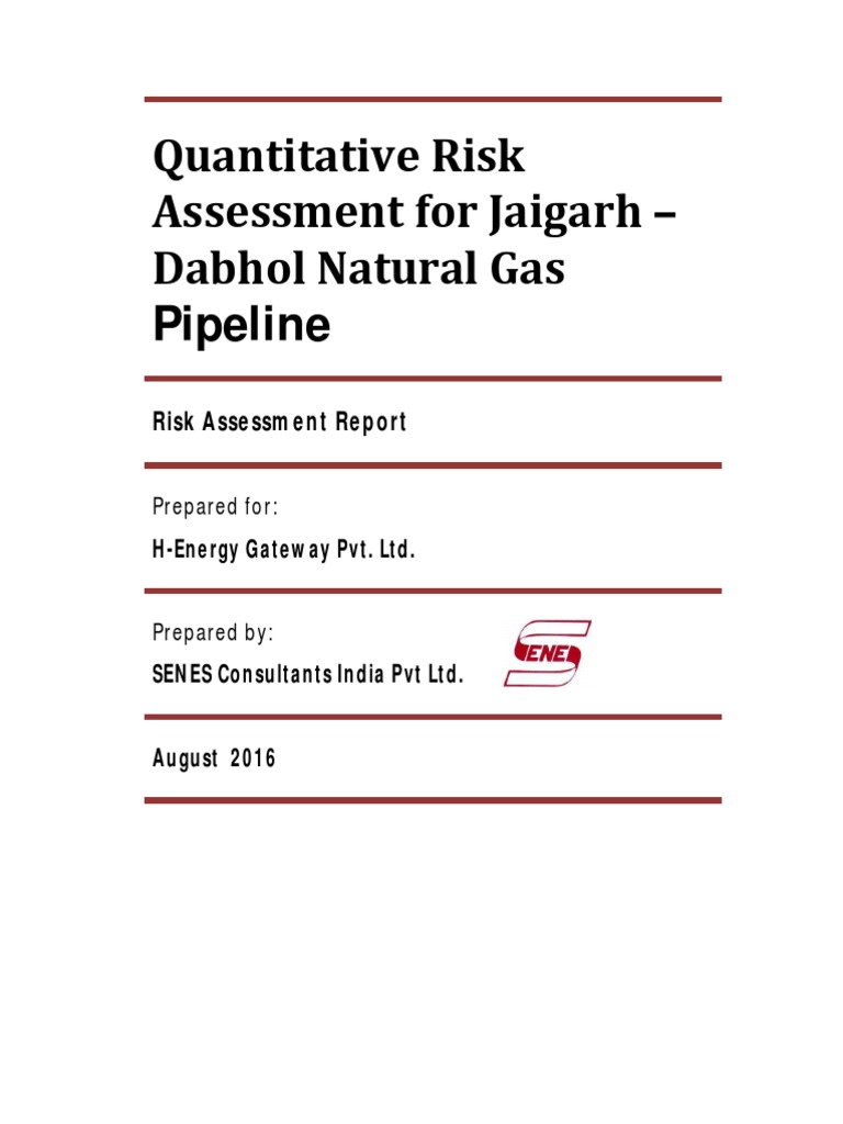 QRA for Jaigarh Dabhol Gas Pipeline | PDF | Risk | Risk Assessment