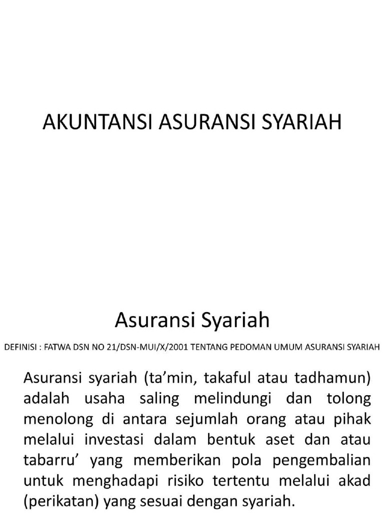 Akuntansi Asuransi Syariah | PDF