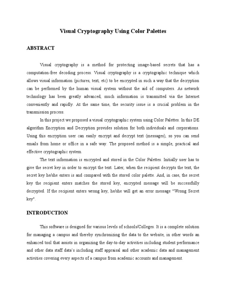 Visual cryptography using color palettes pdf