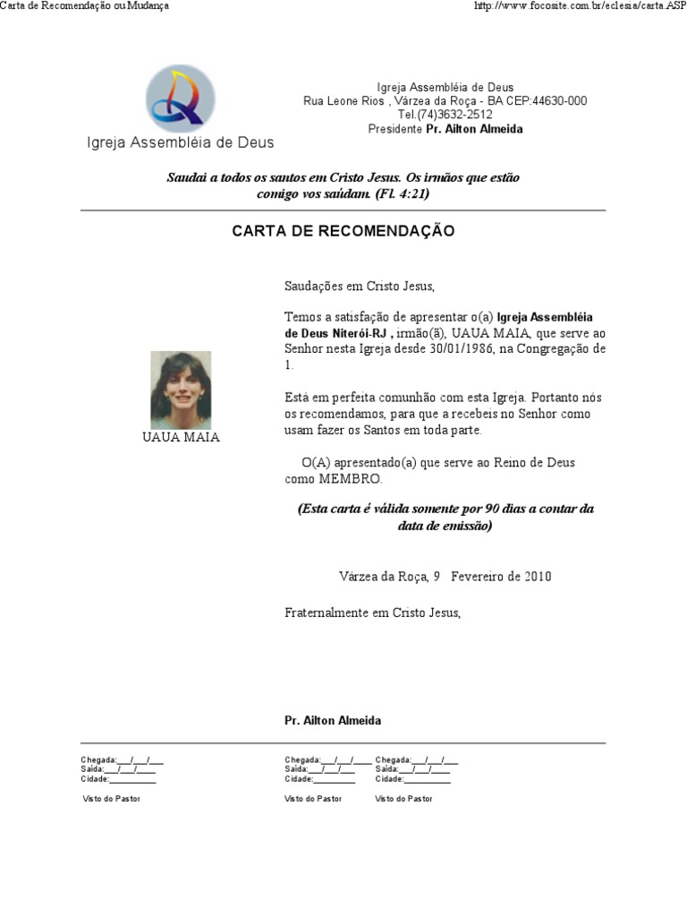 Carta de recomendacao