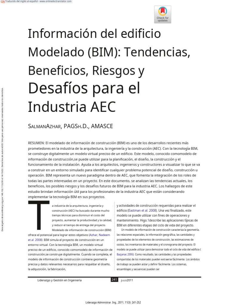 BIM: Trends, Benefits, and Challenges | PDF | Art
