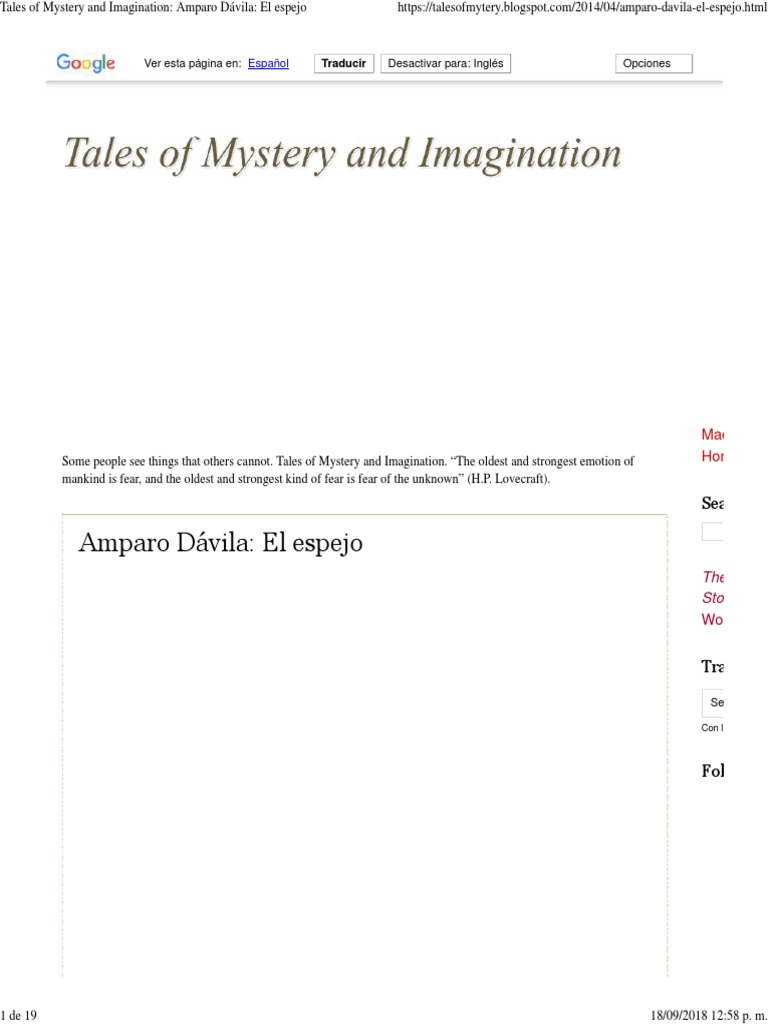 El Espejo Amparo Davila PDF