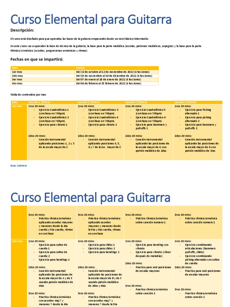 Curso Básico de Guitarra para Principiantes | PDF | Harmónica ...