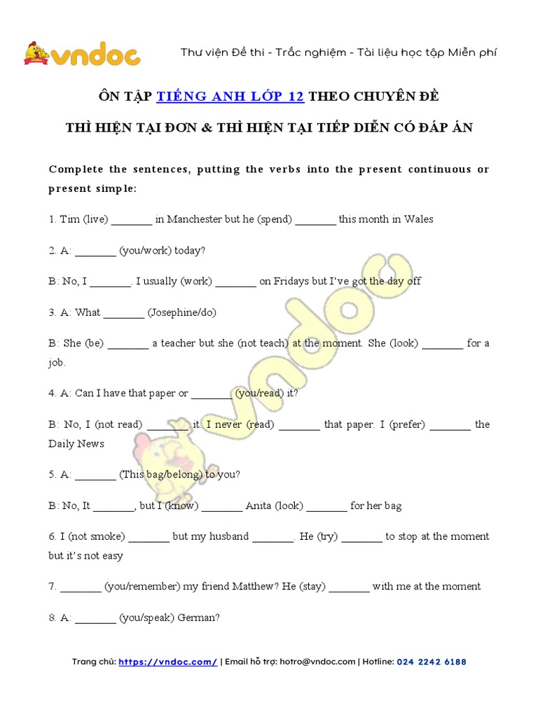 Bai Tap Thi Hien Tai Don Lop 5