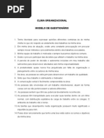 Pesquisa de Clima - Modelo de Questionário - 30 Perguntas