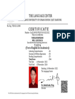 Certificate: The Language Center