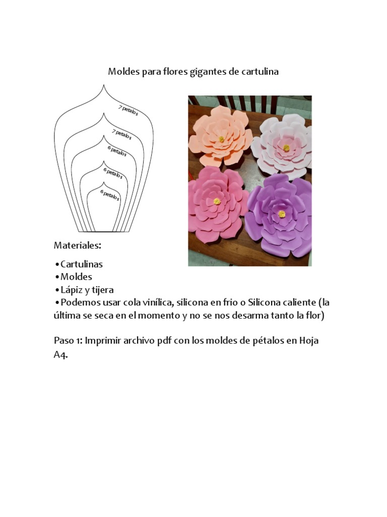 Moldes para Flores Gigantes de Cartulina | PDF