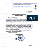 Adresa FSANP - solicitare MF - Memorandum salarizare