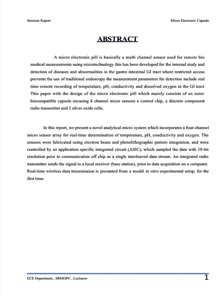 Micro Electronic Pill PDF