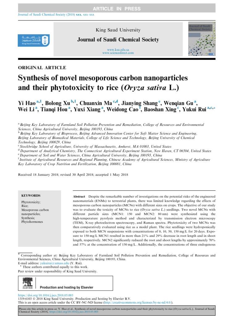 Synthesis of Novel Mesoporous Carbon Nanoparticles and Their ...