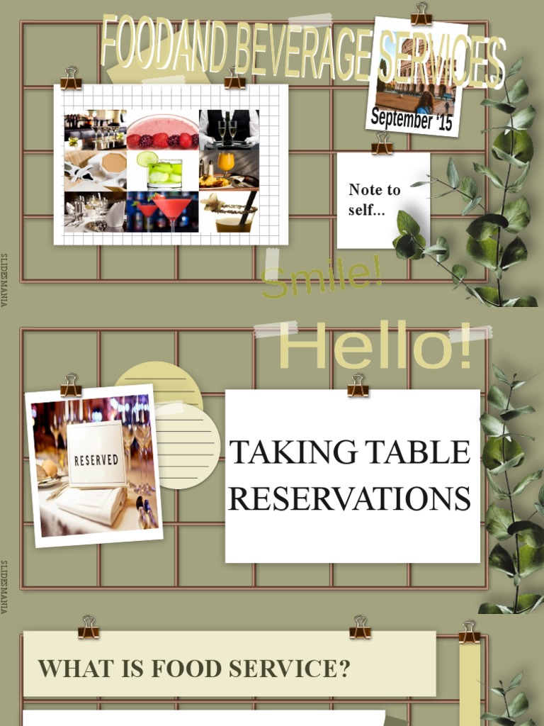 Taking Table Reservation | PDF