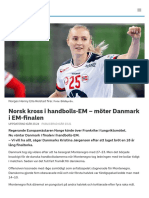 Norsk Kross I handbolls-EM - Möter Danmark I EM-finalen - SVT Sport