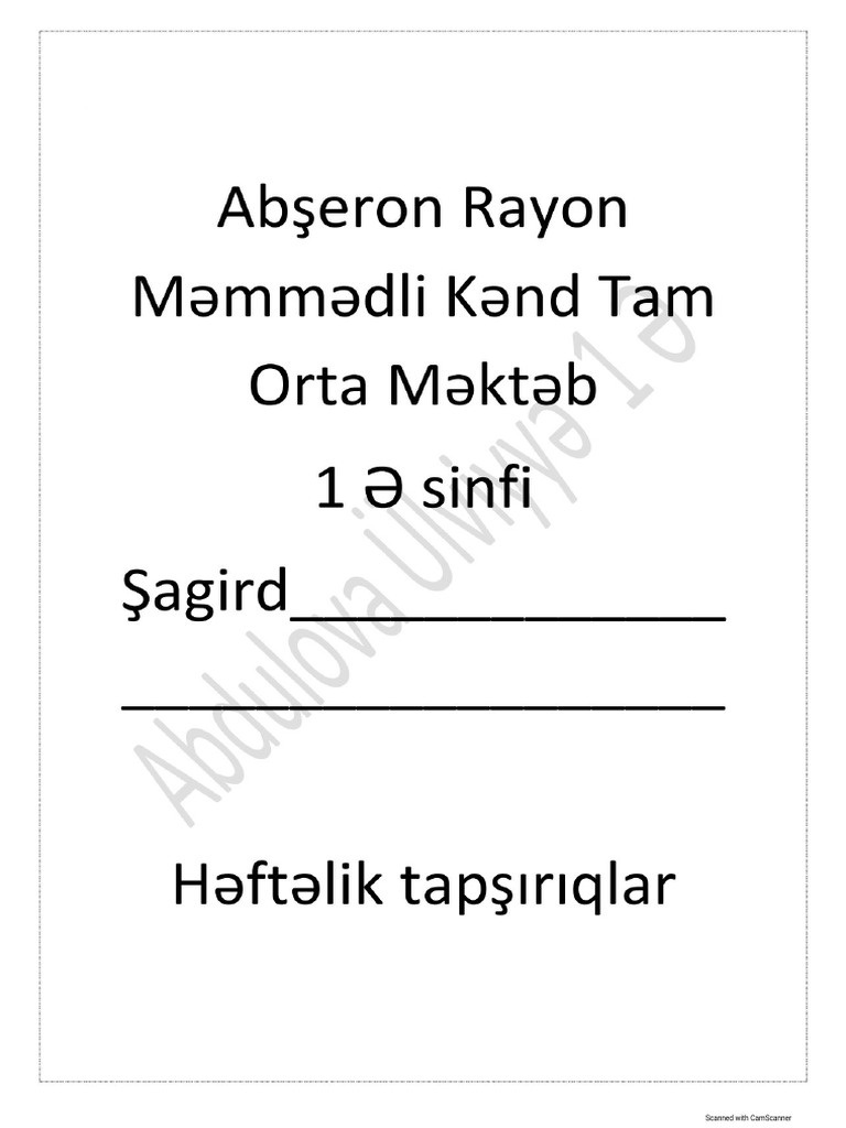 1 Ci Sinif Sınaq Pdf