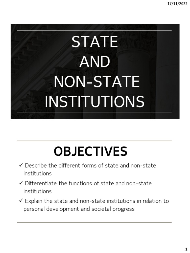 State and Non State Institutions PDF Institution Cooperative