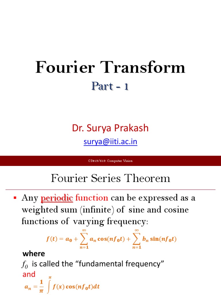 Lecture 4 Fourier Transform Part1 PDF Fourier Transform Digital Signal Processing