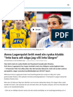 Anna Lagerquist Bröt Med Sin Ryska Klubb: "Inte Bara Att Säga Jag Vill Inte Längre" - SVT Sport