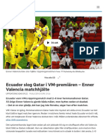Ecuador Slog Qatar I VM-premiären - Enner Valencia Matchhjälte - SVT Sport