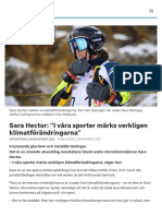 Sara Hector: "I Våra Sporter Märks Verkligen Klimatförändringarna" - SVT Sport