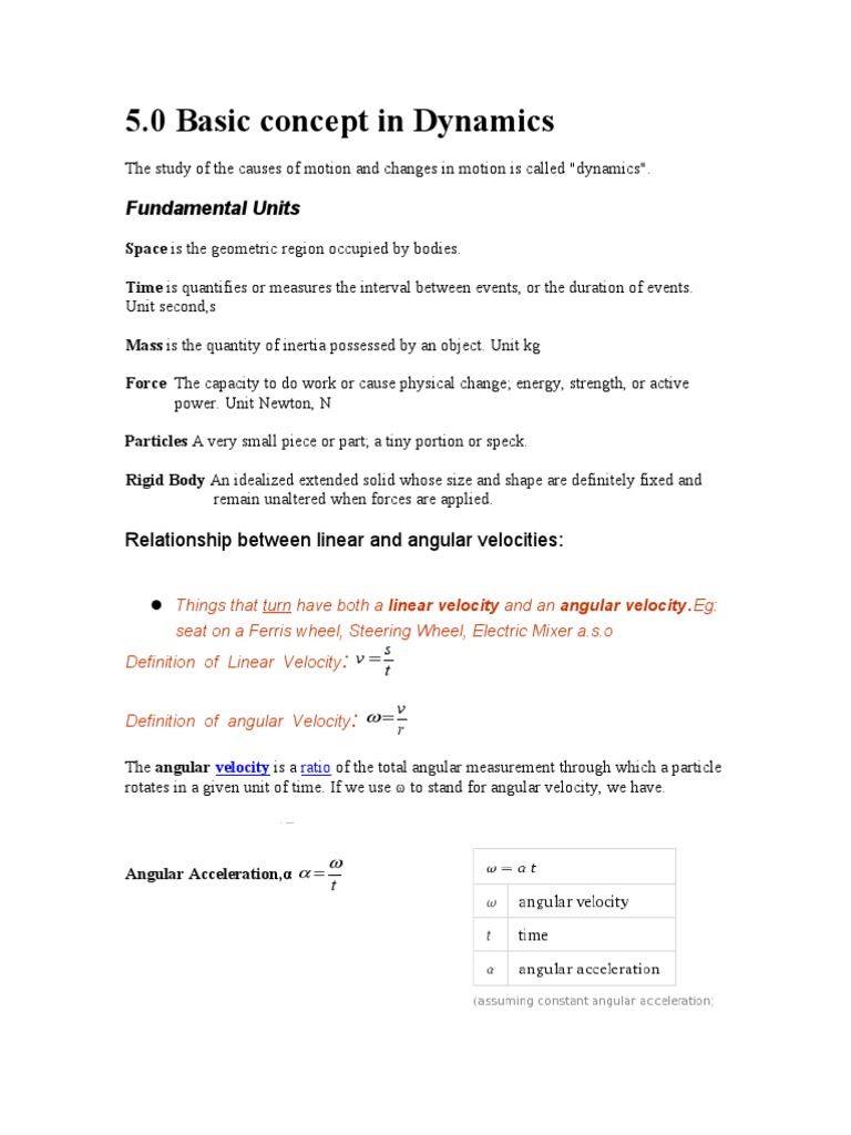 Dynamics: Motion, Velocity, and Forces | PDF | Velocity | Angle