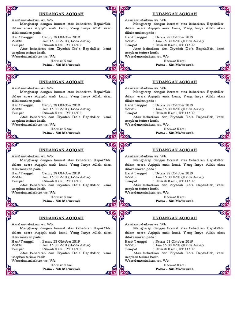 Undangan Tasyakuran | PDF