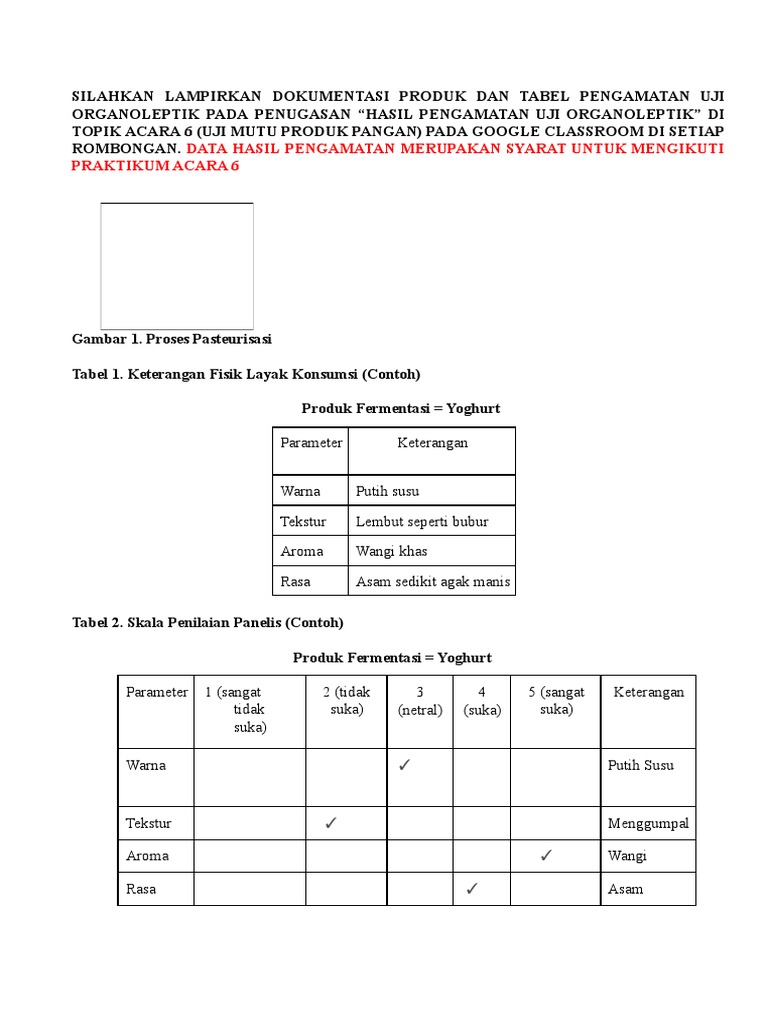 Tabel Uji Organoleptik | PDF