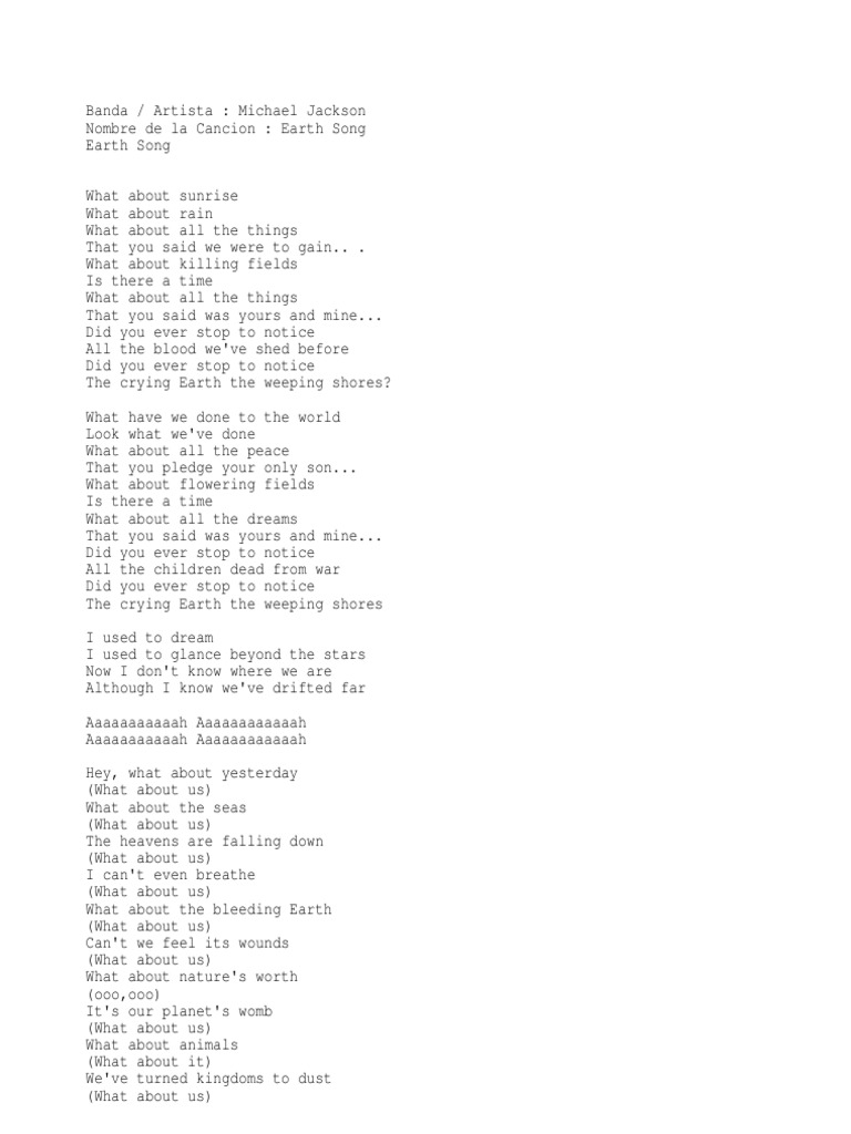 Letras Michael Jackson | PDF | Michael Jackson | Song Recordings Produced