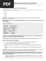 Using Single Row Functions Questions