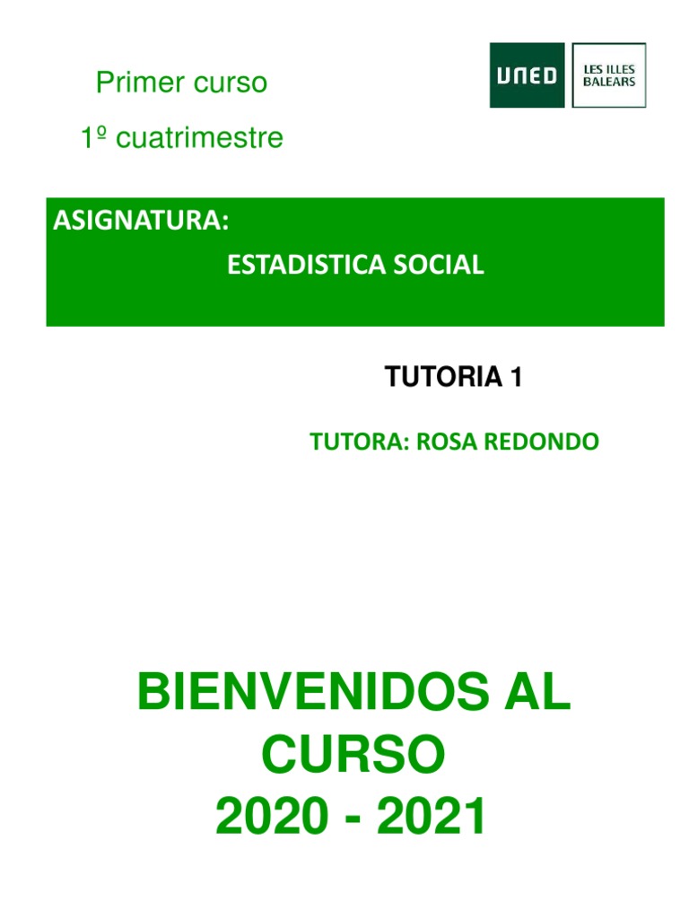 Tutoria 1 Estadistica Social 1C 2020 2021 | PDF