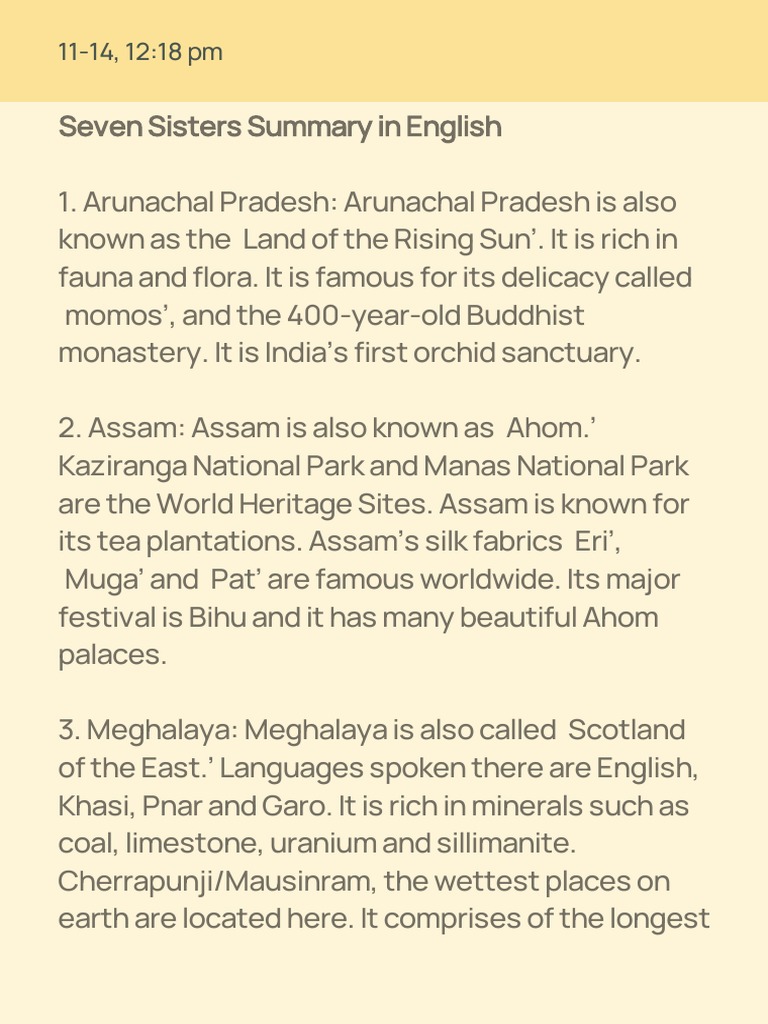 Seven Sister Lesson Pdf