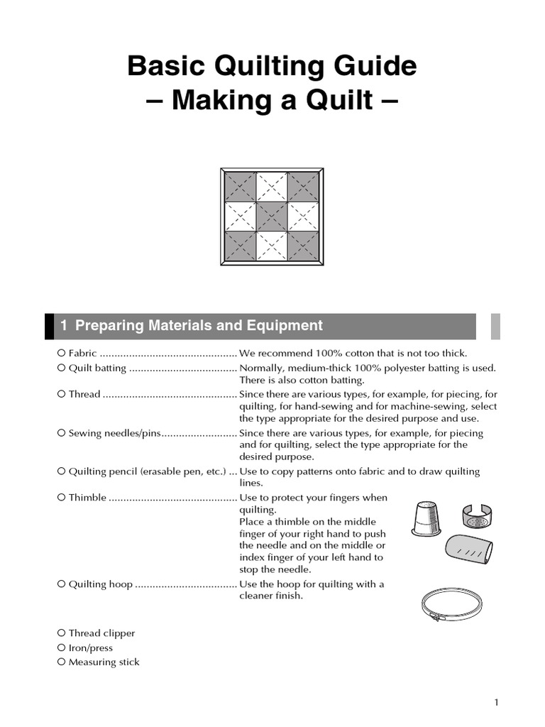 Basic Quilting Guide An Introduction to the Fundamental Techniques and
