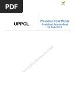 UPPCL Assistant Accountant 22 Feb 2022 Old Paper