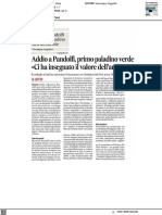Addio a Pandolfi, primo paladino verde - Il Corriere Adriatico del 19 novembre 2022