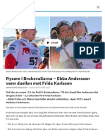 Rysare I Bruksvallarna - Ebba Andersson Vann Duellen Mot Frida Karlsson - SVT Sport