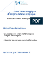 Syndrome Hemorragique D Origine Hematologique