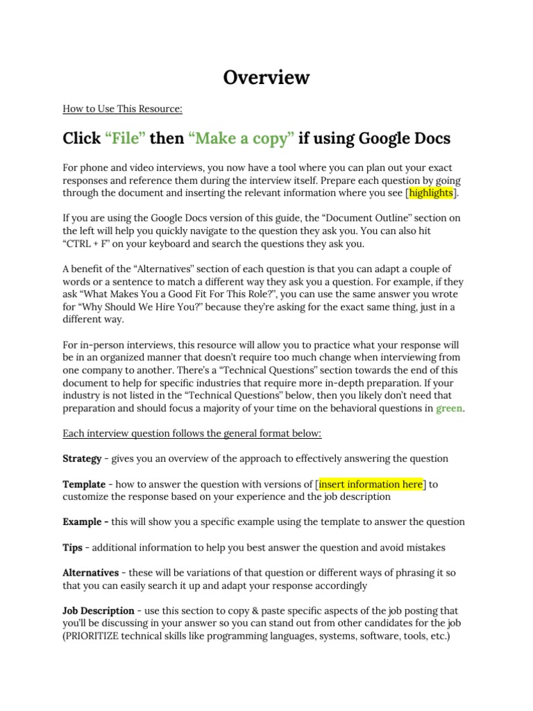 Interview Guide | PDF