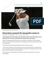 Rekordstor Prispott För Damgolfen Nästa År - SVT Sport