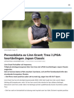 Personbästa Av Linn Grant: Trea I LPGA-tourtävlingen Japan Classic - SVT Sport