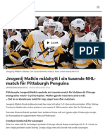 Jevgenij Malkin Målskytt I Sin Tusende NHL-match För Pittsburgh Penguins - SVT Sport