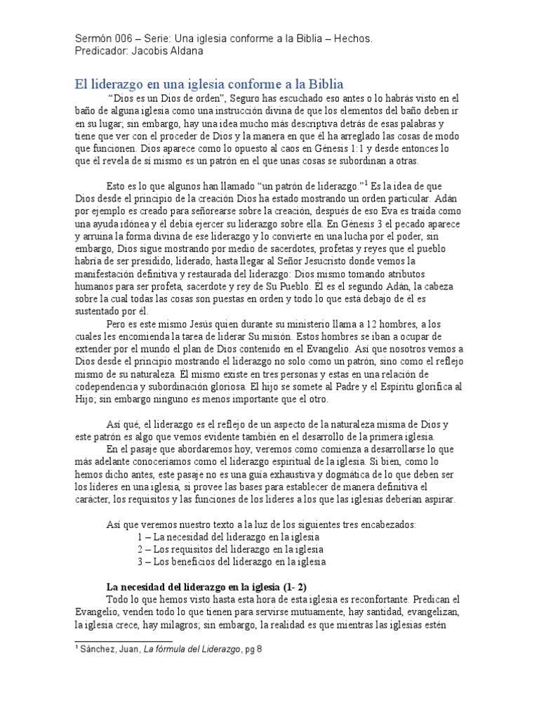 6 El Liderazgo en Una Iglesia Sana | PDF | Iglesia cristiana | Iglesia ...